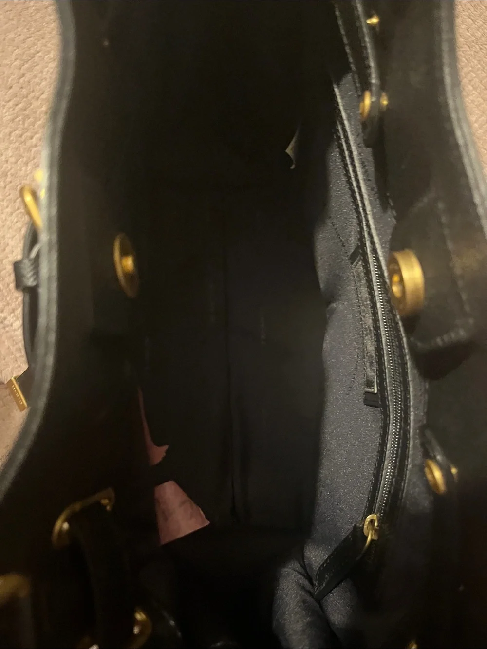Bean Pole Leather Tote Bag with Gold Hardware